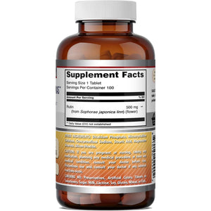 Amazing Formulas Rutin 500 Mg Tablets Supplement - Non-Gmo - Gluten-Free - Made in the USA - 1 Pack -100 Count