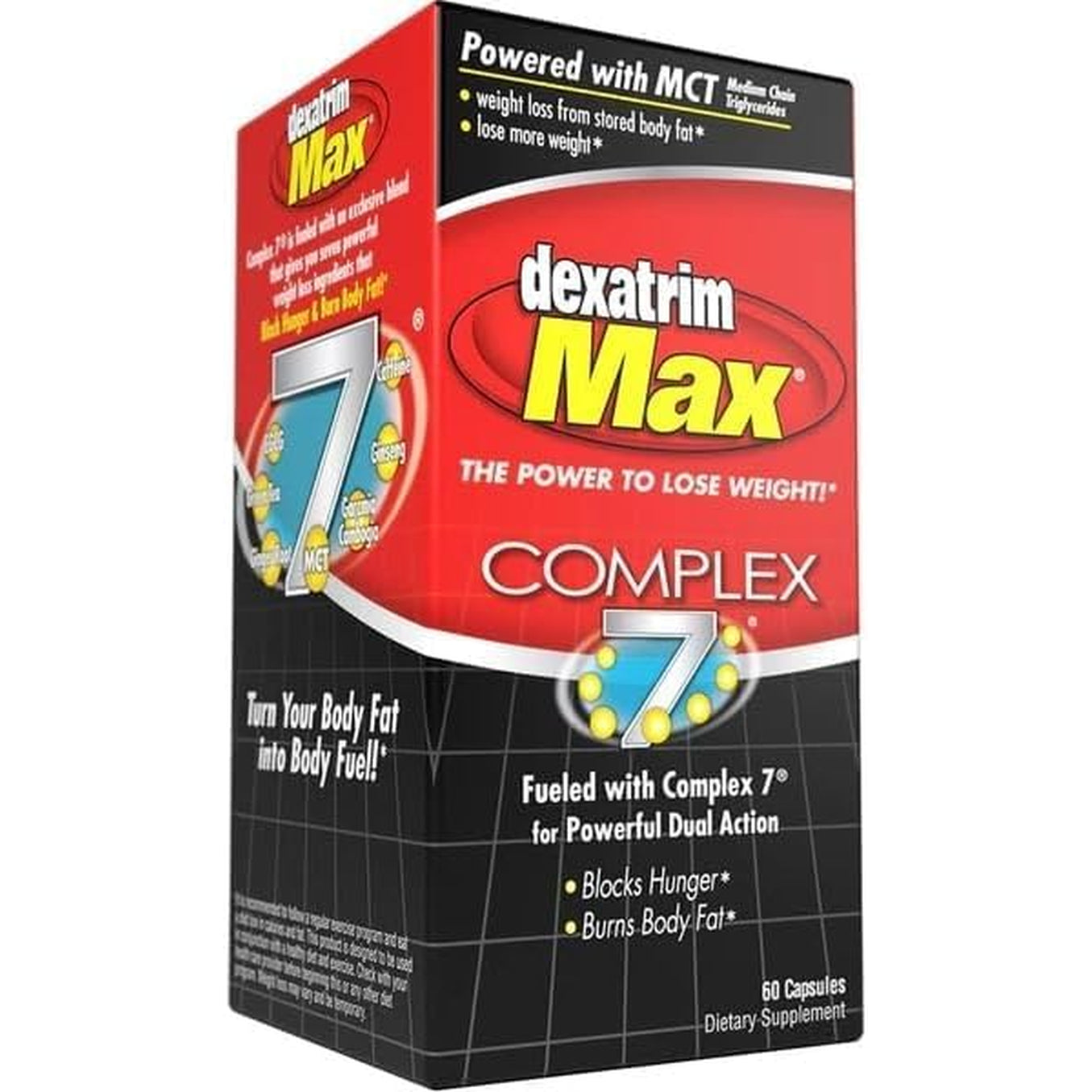 ILIOS Dexatrim Max Appetite Suppressant for Weight Loss – 1 Pack Weight Loss Pills for Women & Men, Fat Burner Supplement to Reduce Hunger, Complex 7 Formula, 60 Capsules Packaging
