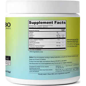 Sparkle Wellness VERISOL Bioactive Hydrolyzed Collagen Peptides | Collagen Powder Supplement with Vitamin C & Hyaluronic Acid for Hair, Skin, and Nail Health | Skin Boost plus (No Flavor) [30-Serves]