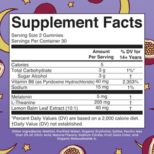 MARYRUTH'S Melatonin 5Mg Sleep Gummy with L-Theanine | Lemon Balm | Vitamin B6 | Sugar-Free | Relaxation | Vegan | Non-Gmo | Gluten Free | 60 Count