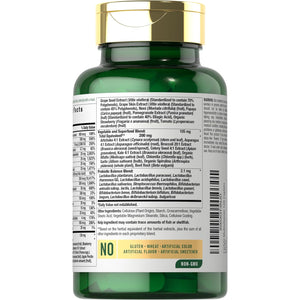 Carlyle Fruits and Veggies Supplement | 120 Count | Superfood Multivitamin with Probiotics | Made with 20 Fruits and Vegetables | Non-Gmo & Gluten Free