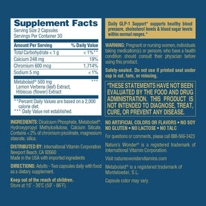 Nature'S Wonder Daily GLP-1 Support Supplement, Supports Healthy Weight Management & Appetite Control*, Includes Clinically Studied Metabolaid | 60 Capsules, 30 Day Supply