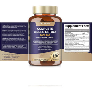 Totaria 2000MG All-In-1 Detox Binder, Activated Charcoal, Zeolite, Bentonite Clay, Alpha Lipoic Acid, 7-Layer Detox & Cleanse Supplement, Liver & Gut Support, 120 Counts