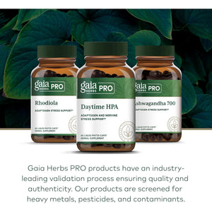 GAIA HERBS PRO Daytime HPA - Adaptogen Support Supplement - Nervous System Support Supplement with Olive Oil & Rhodiola* - Vegan, Gluten-Free, Soy-Free - 120 Liquid Phyto-Caps (60 Servings)
