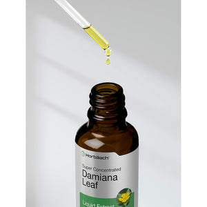 Horbäach Damiana Leaf Herb Tincture | 2 Fl Oz | Super Concentrated | Alcohol Free Liquid Extract | Vegetarian, Non-Gmo & Gluten Free Herbal Supplement