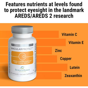 Sciencebased Health Macularprotect AREDS 2 Formula – Eye Health Vitamin & Mineral Supplement with Lutein, Zeaxanthin & B Vitamins for Macular & Vision Support – 60 Capsules