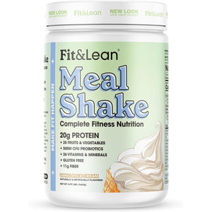 Fit & Lean Meal Shake, Fat Burning Meal Replacement, Protein, Fiber, Probiotics, Vanilla, 1Lb, 10 Servings per Container