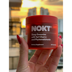 NOKT Sleep Gummies - Tart Cherry & Vegan Melatonin, Sugar-Free, Gluten-Free, Nutritional Supplement, 30 Gummies, Tart Cherry Flavor, Gummy Form, Deep Restorative Sleep Support