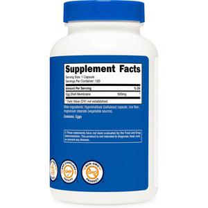Nutricost Egg Shell Membrane, 500 MG per Serving, 120 Capsules - GMO Free, Gluten Free