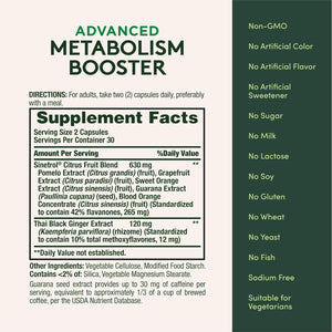 Nature'S Bounty Advanced Metabolism Booster, Helps Support Healthy Metabolism & Fat Loss, 60 Capsules