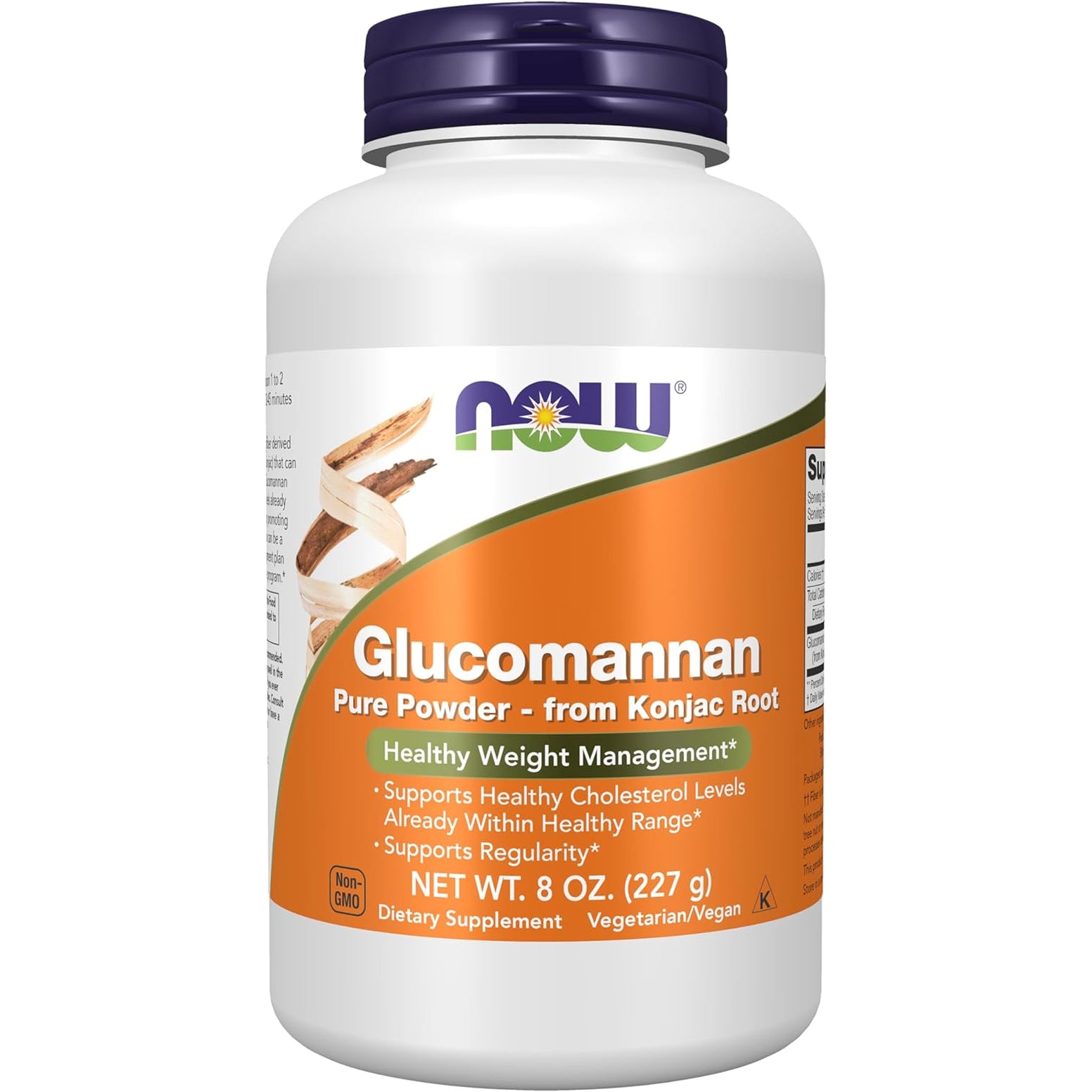 NOW Foods Supplements, Glucomannan (Amorphophallus Konjac) Pure Powder, Supports Regularity*, Healthy Weight Management*, 8 Ounce (Pack of 1)