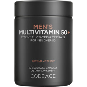 Codeage Men'S Multivitamin 50+ Supplement - Essential Vitamins for Men over 50 Years Old, Minerals, Coq10, Turmeric, Saw Palmetto, Maca, Panax Ginseng, Probiotics & Botanicals - Non-Gmo - 90 Capsules
