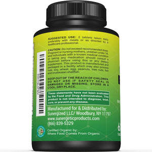 Sunergetic Premium USDA Organic Greens Superfood Tablets – Greens Superfood Powder Includes Veggies, Fruits & Polyphenols – Daily Greens Superfood Powder Supplement– 60 Greens Tablets