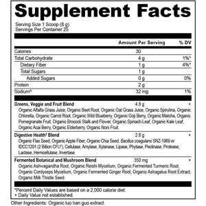 Ancient Nutrition Super Greens Powder, Organic Superfood Powder with Probiotics Made with Spirulina, Chlorella, Matcha, and Digestive Enzymes, 25 Servings, 7.05Oz