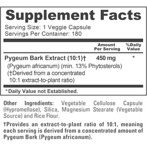 Nusapure Pygeum Bark Capsules, 450 Mg, 180 Veg Capsules (Non-Gmo, Vegan)