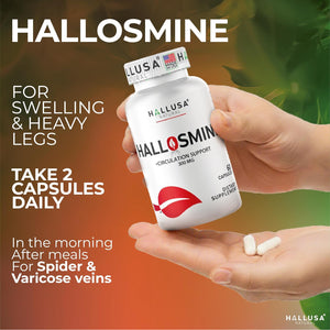 Hallusa Natural Diosmin Circulation - Support for Circulation and Veins - DIOSMIN - DIOSMINE- DIOSMINA - Circulation & Vein Support Supplement