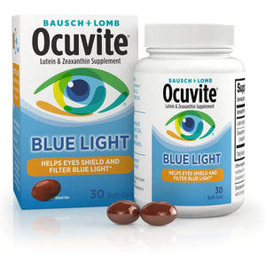 Ocuvite Blue Light Lutein & Zeaxanthin Supplement, Eye Vitamin for Eye Strain, Vision & Ocular Health Support, Softgels for Screen & Sunlight Exposure, 30 Softgels