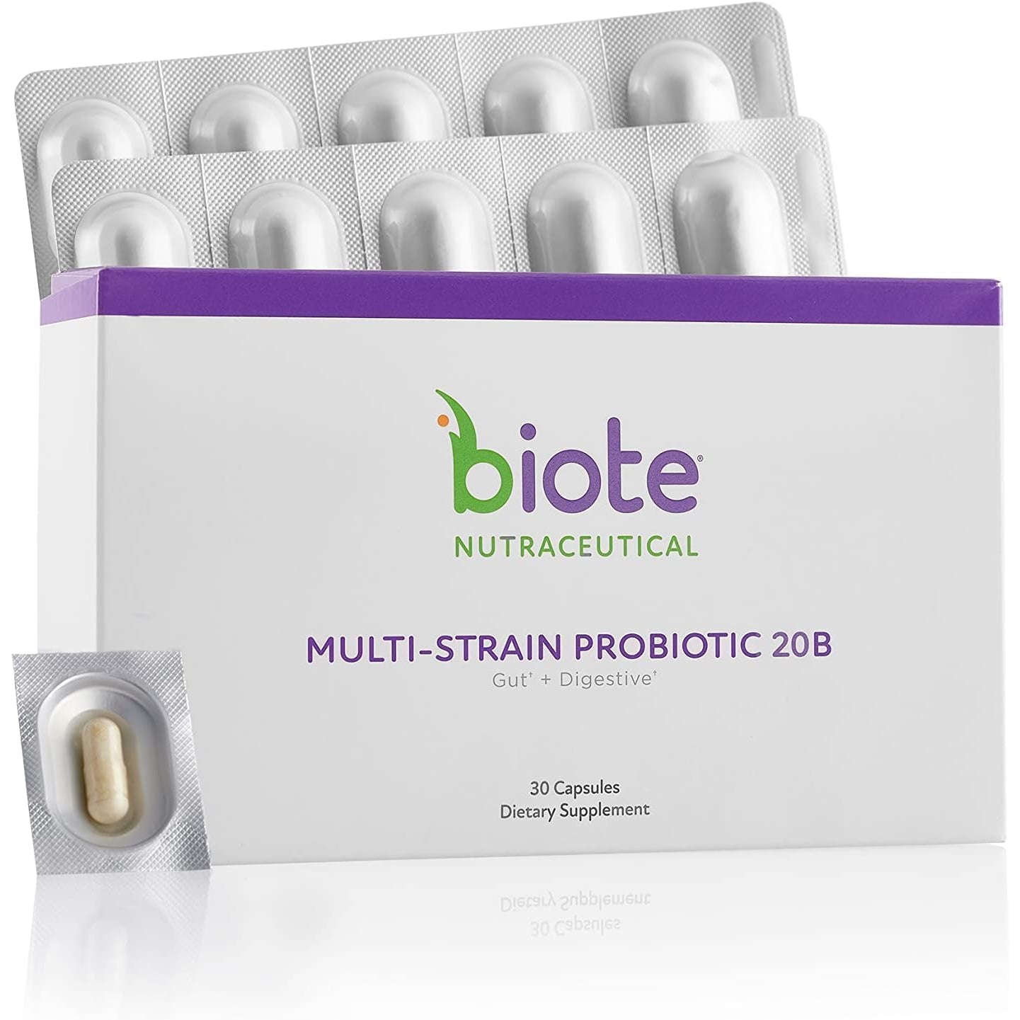 Biote Nutraceuticals - Multi-Strain PROBIOTIC 20B - Gut + Digestive (30 Capsules)