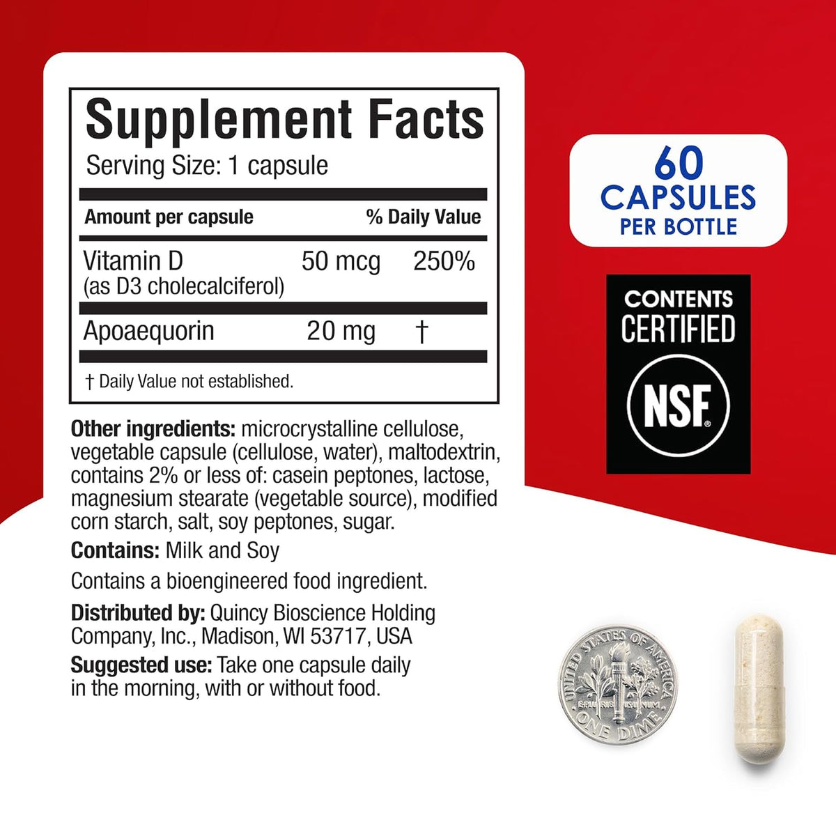 Prevagen Extra Strength - 60 Capsules (2 Month Supply) | Formulated for Your Brain | 20Mg of Apoaequorin plus Vitamin D3