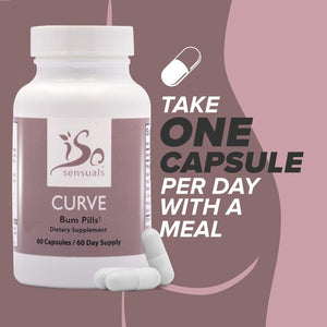 Isosensuals Curve Butt Enhancement Pills - Bum Bum Booty Pills for Bigger Butt. 60 Easy to Swallow Capsules