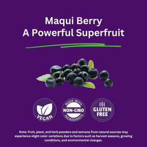 Paradise Herbs, Organic Maqui Berry Extract, 400 Mg, Fresh, Freeze-Dried Concentrate for Superior Potency, Non-Gmo, Vegan, 60 Capsules