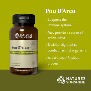 Nature'S Sunshine Pau D’ Arco, 100 Capsules | Supports the Immune System, Provides Antioxidants, and Assists the Natural Detoxification Process
