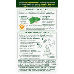Ibgard with Vitamin D, Peppermint Oil Capsules, Supports Immune and GI Health, 48 Capsules (Amazon Exclusive)