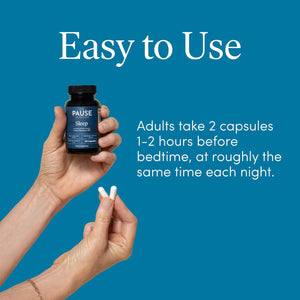 The 'Pause Life Sleep Supplement, Non Habit Forming Nighttime Blend of Magnesium, Microactive Melatonin, & L Theanine, Sleep & Relaxation Support for Men & Women, Gluten Free, 60 Capsules, 30 Servings