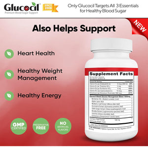 Glucocil – Vegetarian Capsules - Premium Blood Sugar Support - Supports the 3 Essentials for Healthy Blood Sugar - with Berberine, Proprietary Mulberry Leaf, and More