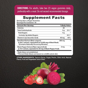Nature'S Truth Nitric Oxide Beet Root Gummies | 90 Count | with Nitrates | for Men and Women | Vegan, Non-Gmo & Gluten Free Supplement