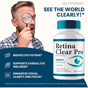 Retina Clear Eye Supplement - Retina Clear for Eyes Capsules - Maximum Strength, Advanced Formula All Natural Visual Wellness, Retinaclear Pro Reviews (60 Capsules)