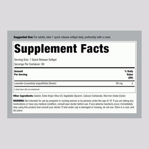 Piping Rock Lavender Calm Pills | 90 Softgels | Non-Drowsy Supplement | Non GMO, Gluten Free