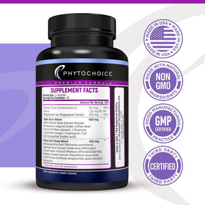 PHYTOCHOICE Night Time Weight Loss Pills for Women-Carb Blocker Appetite Suppressant with Melatonin-Fat Burner Diet Pills That Work Fast for Women-Nighttime Metabolism Booster-Made in USA-1 Pack