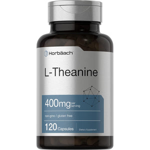 Horbäach L-Theanine Supplement | 400Mg | 120 Powder Capsules | Non-Gmo & Gluten Free
