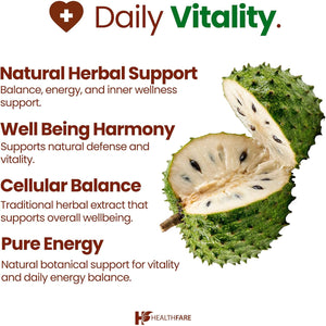 Healthfare Graviola Soursop Extract 5000Mg | Annona Muricata | 200 Vegan Capsules | High Potency Leaf & Fruit Blend | Non-Gmo | Gluten-Free | Made in USA