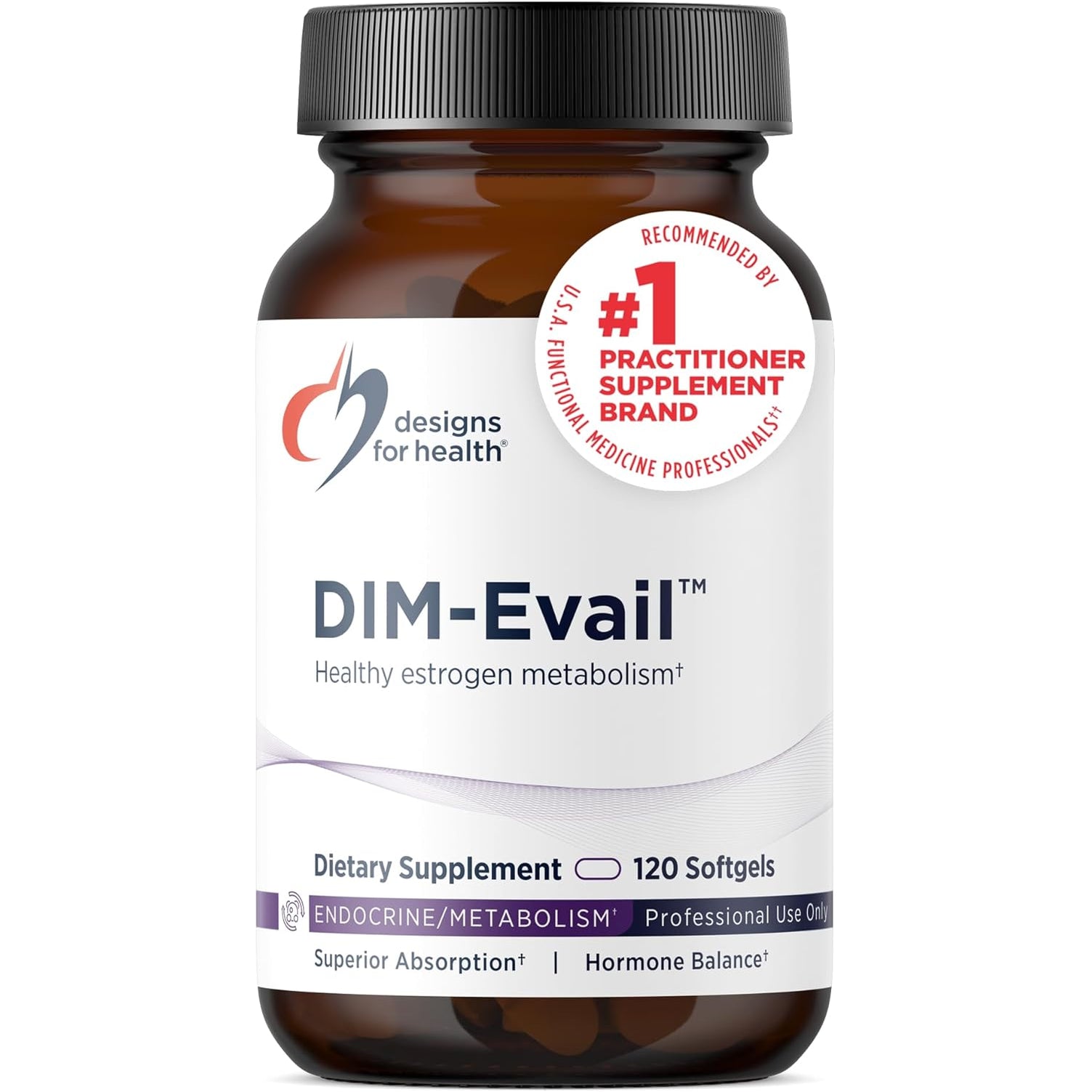Designs for Health Dim-Evail - 100Mg DIM Supplement Enhanced Absorption Diindolylmethane - Supports Healthy Estrogen Metabolism & Women'S Health - Non-Gmo & Soy-Free (120 Softgels)