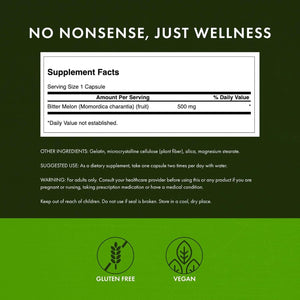 Swanson Full Spectrum Bitter Melon (Momordica) 500 Milligrams 60 Capsules