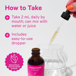Pink Stork Labor Prep Tincture – Red Raspberry Leaf, Chamomile, Ginger & 8 Herbs – Third Trimester Pregnancy + Postpartum Recovery & Lactation Support – 2 Oz Herbal Supplement