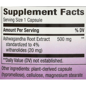 Nature'S Way Ashwagandha, 500 Mg per Serving, 60 Vcaps (Packaging May Vary)(Packaging May Vary)