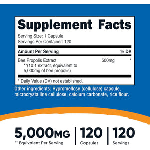 Nutricost Bee Propolis Extract 120 Capsules for 120 Servings per Bottle - Gluten Free and GMO Free, Vegetarian Dietary Supplement