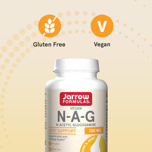 Jarrow Formulas® N-A-G 700 Mg, N-Acetyl Glucosamine, Acetylated Form of Glucosamine for Bone and Joint Support, 120 Veggie Capsules, up to 120 Servings