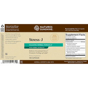 Nature'S Sunshine Stress-J, 100 Capsules | This Natural Stress Relief Formula Promotes Feelings of Calm and Helps with Occasional Stress
