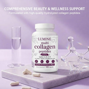 LUMINE Multi Collagen Complex Capsules – Non-Gmo, Gluten-Free & Easy to Swallow (120 Capsules)