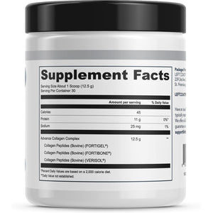 Advanced Collagen Complex Powder – VERISOL®, FORTIBONE®, & FORTIGEL® for Hair, Skin, Bone & Joint Support – Clinically Studied Ingredients – Grass-Fed Hydrolyzed Collagen Peptides – 30 Servings