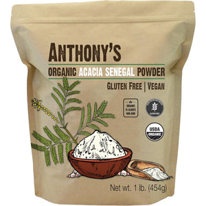 Anthony'S Organic Acacia Senegal Powder, 1 Lb, Batch Tested Gluten Free, Non GMO, Soluble Fiber, Prebiotic