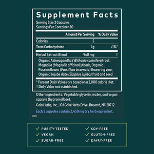 Gaia Herbs Sleepthru - Sleep Support Supplement with Ashwagandha Root, Magnolia Bark, Passionflower & Jujube Date* - 60 Vegan Liquid Phyto-Caps (30 Servings)