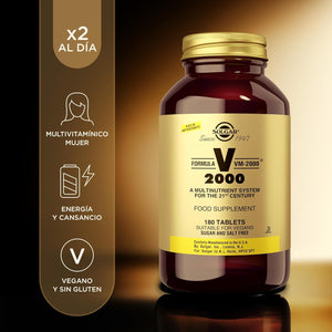 Solgar Formula VM-2000 (Multinutrient System), 180 Tablets - Premium Quality Multiple - Contains Zinc - Supports a Healthy Immune System - Vegan, Dairy Free, Kosher - 90 Servings