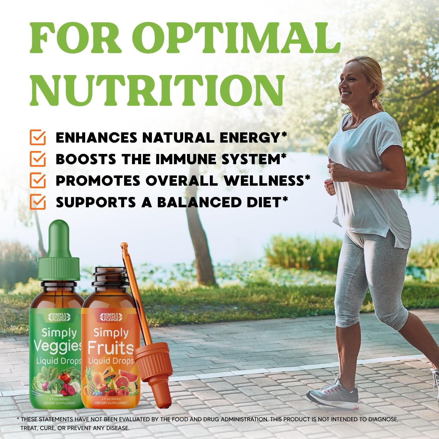 Simply Nature'S Pledge - Fruit and Vegetable Supplements - Liquid Drops - Made with Whole Food Superfoods, Packed Vitamins & Minerals - Soy Free - Made in the USA