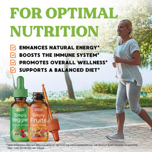Simply Nature'S Pledge - Fruit and Vegetable Supplements - Liquid Drops - Made with Whole Food Superfoods, Packed Vitamins & Minerals - Soy Free - Made in the USA