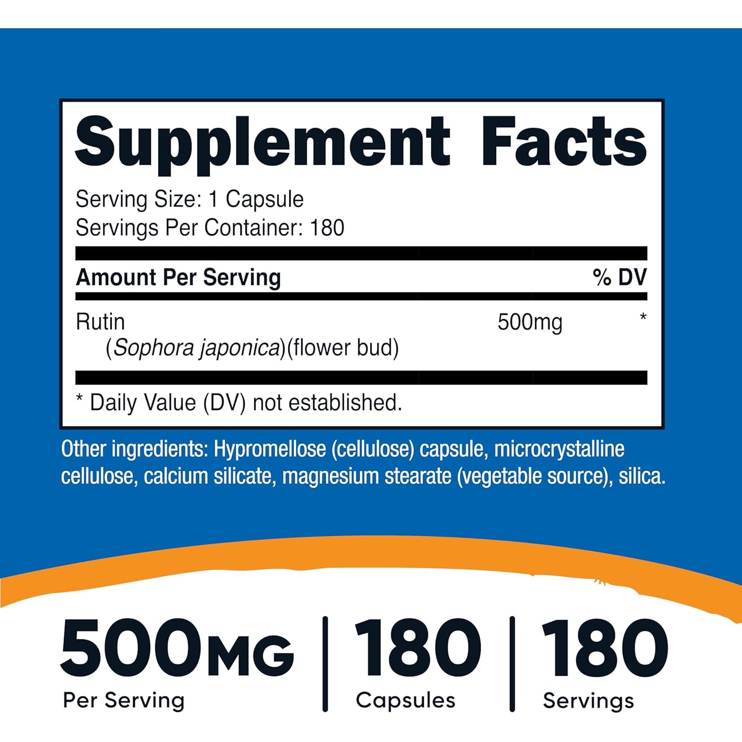 Nutricost Rutin 500Mg, 180 Capsules - Gluten Free, Non-Gmo, and Vegetarian Friendly